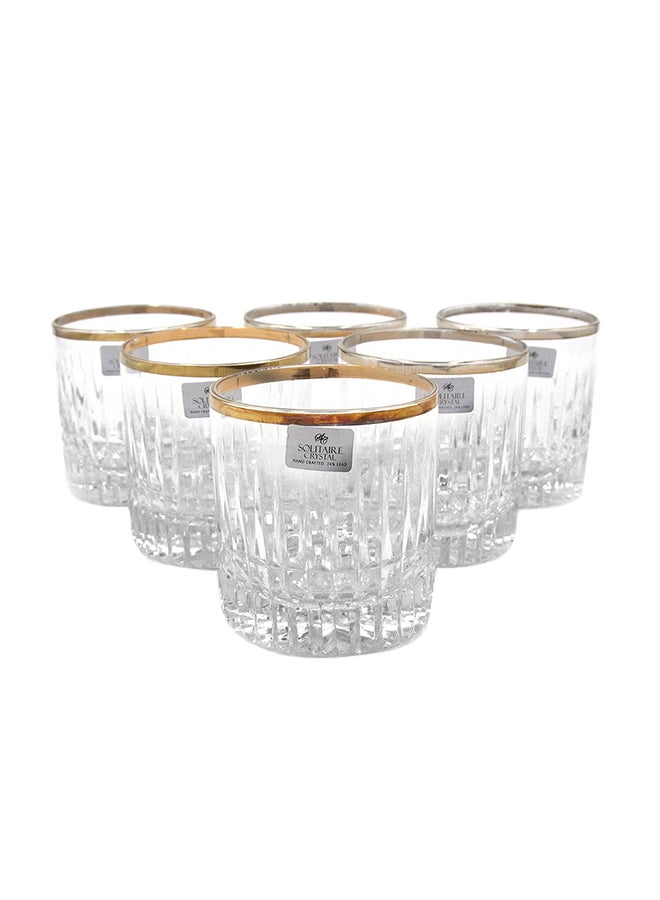 6-Piece Glass Set Clear/Gold 21x28x9cm