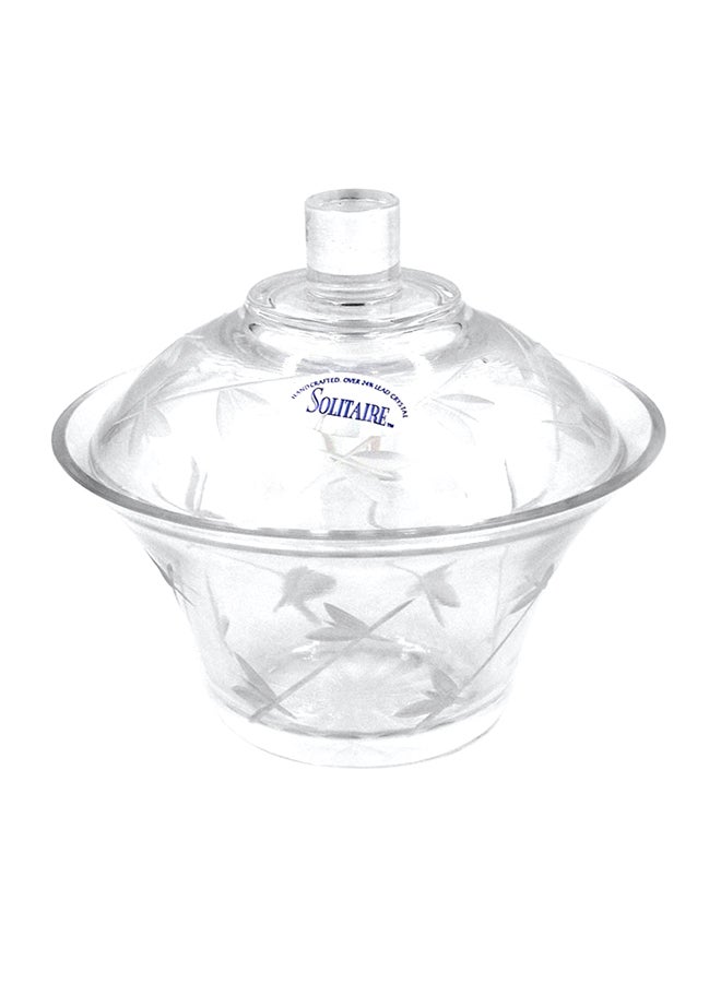 Butterfly Sugar Bowl With Cover Clear 15x14x10cm
