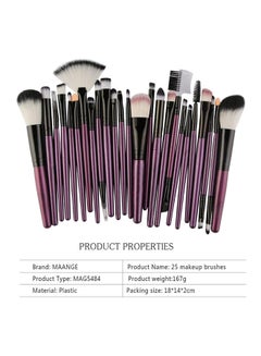 MAANGE 25 Piece Make Up Brush Set Purple/Black  - Image 4