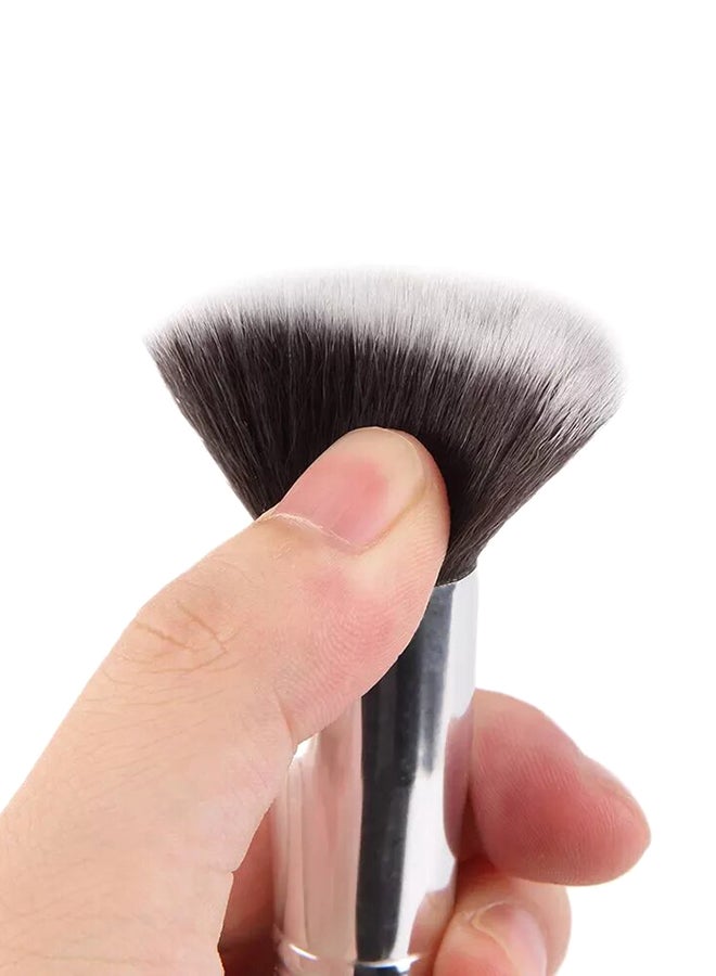 8 Piece Makeup Brush Set Black/Silver - Image 2