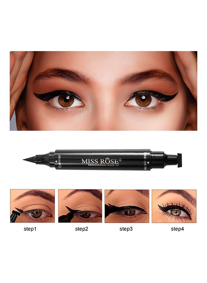 مس روز قلم تحديد عيون سائل مقاوم للماء مزدوج النهاية لرسم احترافي أسود  - Image 5