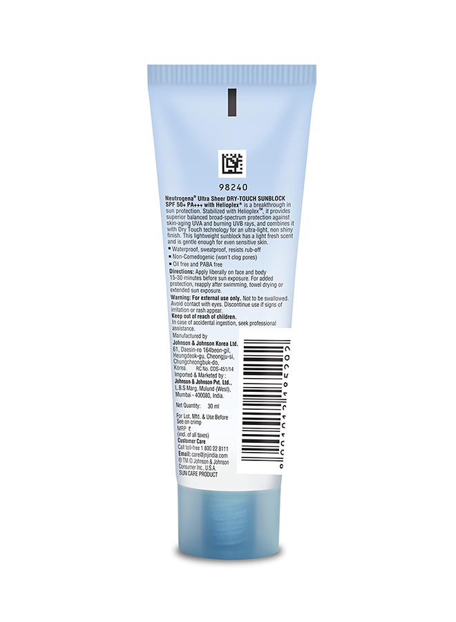 Ultra Sheer Sunscreen With SPF 50 30ml