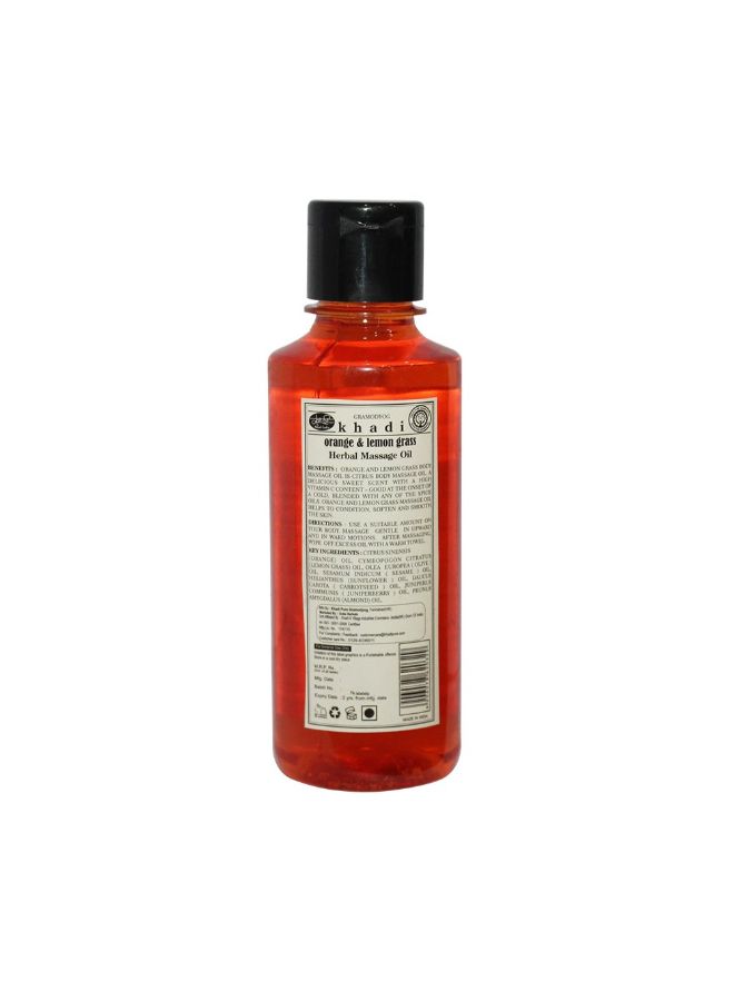 Khadi Pure Herbal Orange And Lemongrass Massage Oil 210ml  - Image 2
