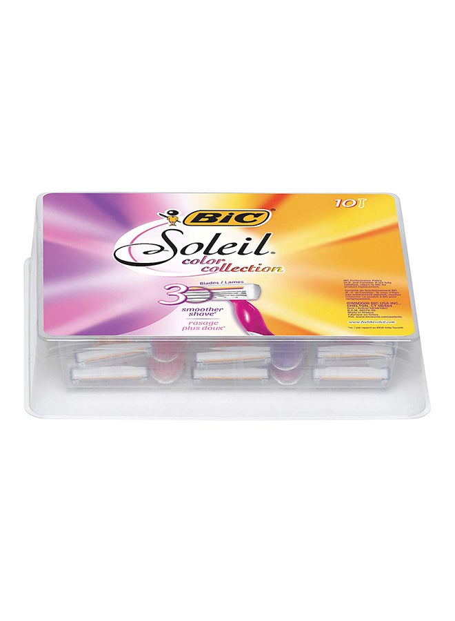بيك مجموعة 10 قطع شفرات حلاقة بثلاث شفرات للاستخدام مرة واحدة أبيض/ وردي - Image 2