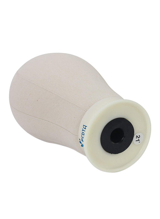Eerya - Canvas Block Styling Mannequin Head With Mount Hole Beige 21inch - Image 1