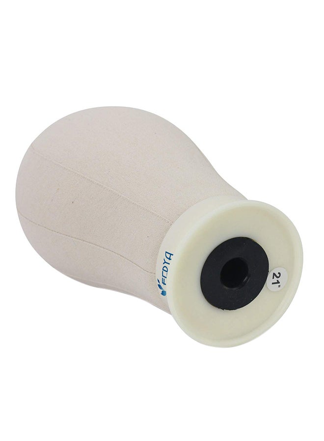 Eerya Canvas Block Styling Mannequin Head With Mount Hole Beige 23inch - Image 3