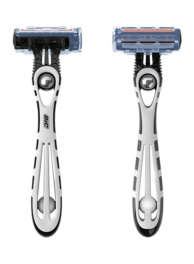 بيك مجموعة شفرات حلاقة بيك فليكس ذات ال5  شفرات مكونة من قطعتين أسود/ أبيض - Image 2