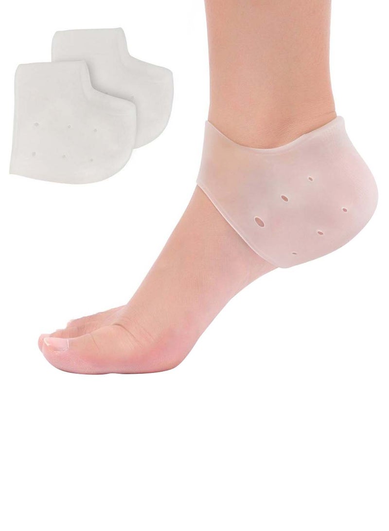 Generic Pair Of Moisturizing Gel Heel Protector Socks White - Image 2