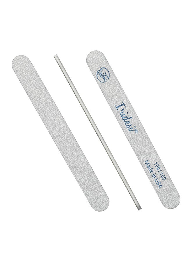 Iridesi 12-Piece Zebra Nail Files Silver 7 x 0.75inch - Image 1