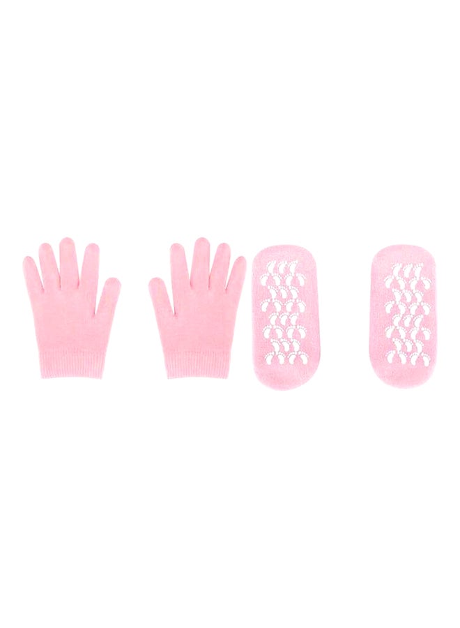 Scheam Moisturizing Gel Spa Socks and Gloves Pink 