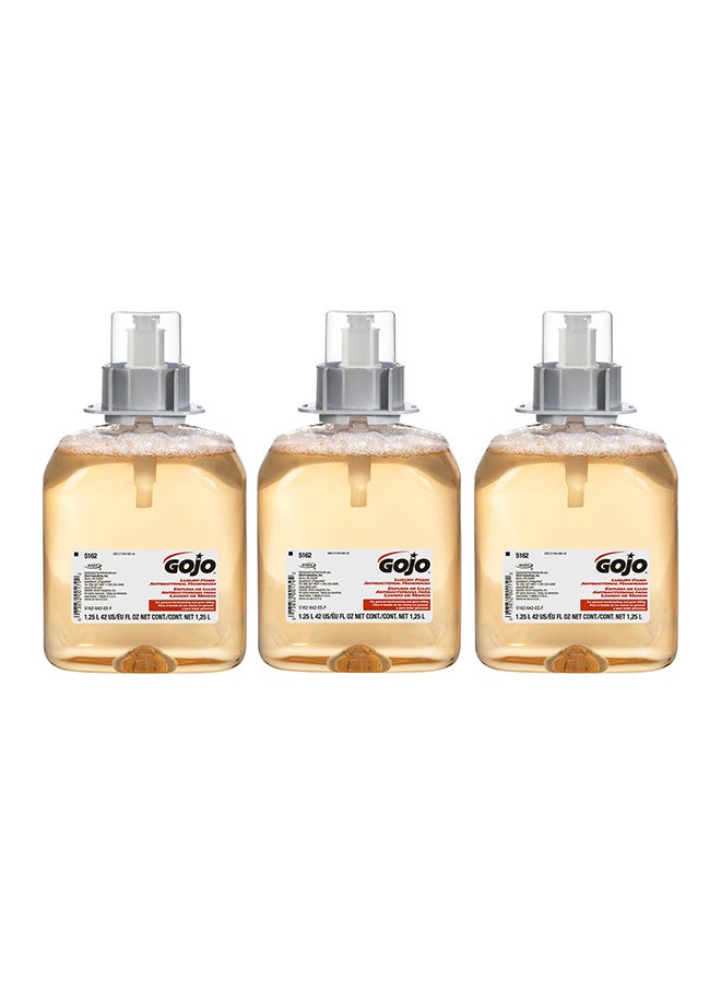 Gojo 3-Piece FMX-12 Luxury Foam Antibacterial Handwash Refill Brown 1.25ml
