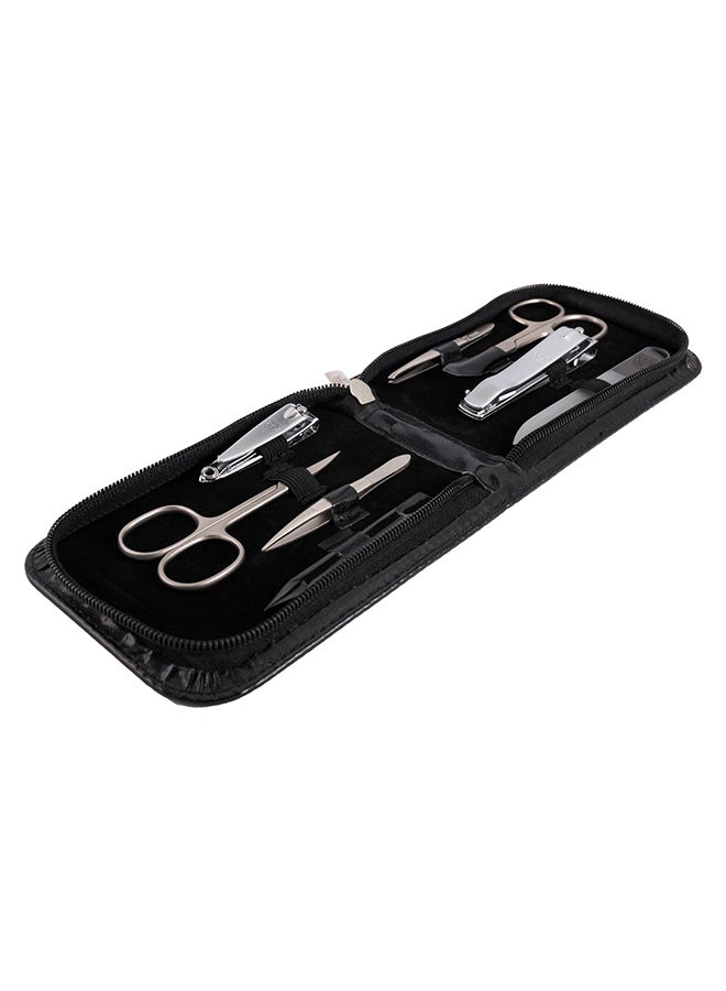3 Swords Germany - 8-Piece Manicure Pedicure Kit With Case Silver/Black - Image 1