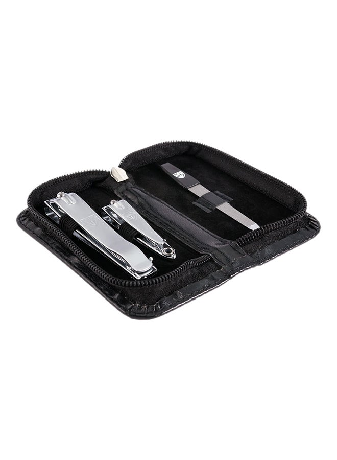 3 Swords Germany 3-Piece Manicure Pedicure Grooming Set With Case Black/Silver - Image 3