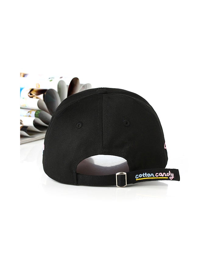 Beauenty Cartoon Letter Embroidery Breathable Baseball Cap Black/White/Pink - Image 2