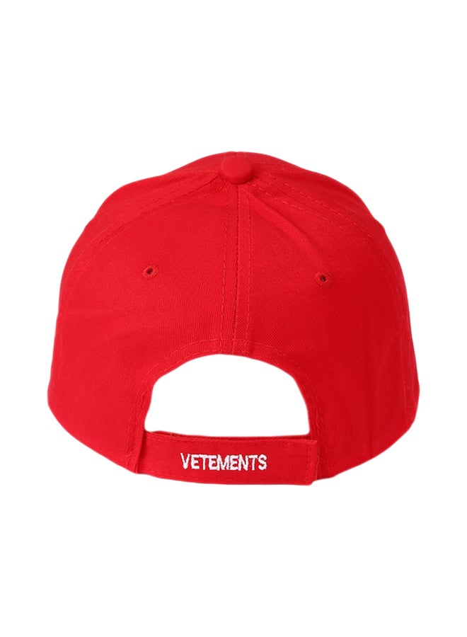 Beauenty - Embroidery Letter Pattern Casual Baseball Cap Red - Image 1
