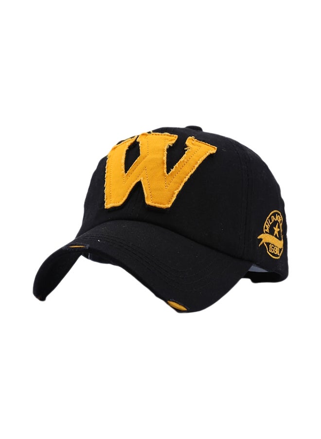 Beauenty Trendy Letter Pattern Baseball Cap Black/Yellow  - Image 1