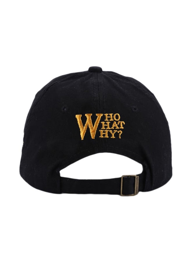 Beauenty Trendy Letter Pattern Baseball Cap Black/Yellow  - Image 4