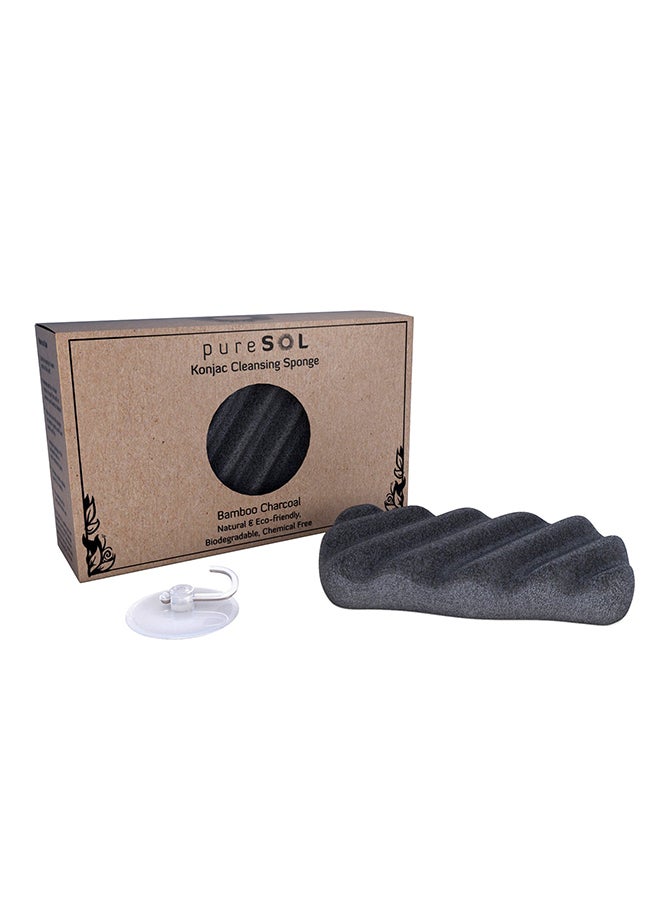 pureSOL Activated Charcoal Body Sponge Charcoal - Image 1