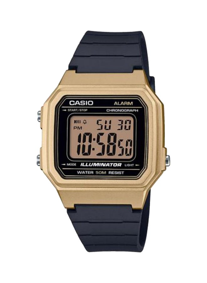 كاسيو ساعة يد رقمية بسوار من الراتينج طراز W-217HM-9AVEF - مقاس 41 مم - لون أسود