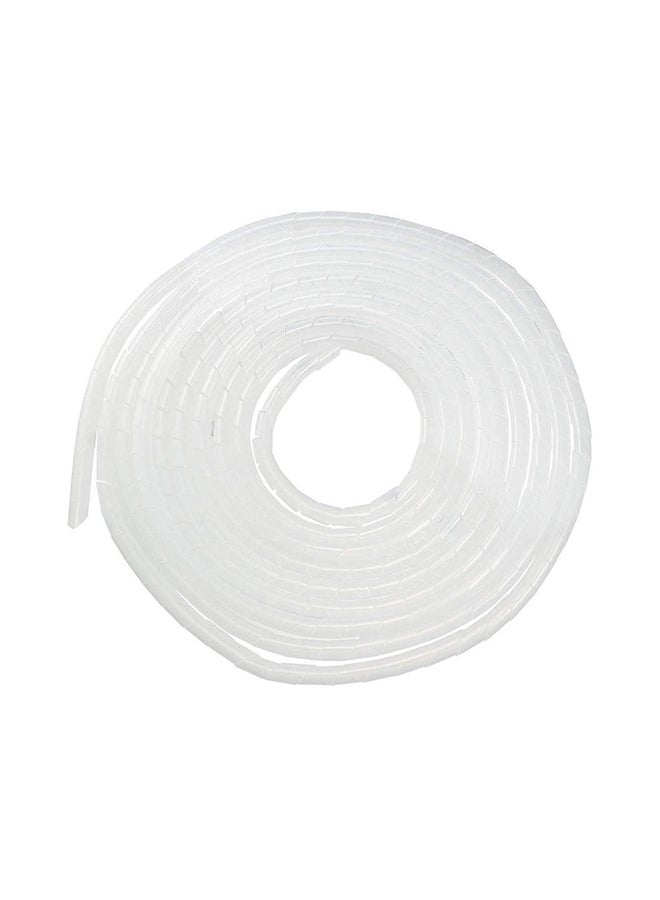 DealMux 12mm Flexible Spiral Cable Wire Wrap Tube White 5.5-8meter  - Image 1