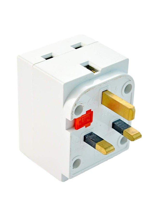 Generic - 3-Way Multi Plug Fused Socket Adapter White 4x5x8centimeter - Image 1