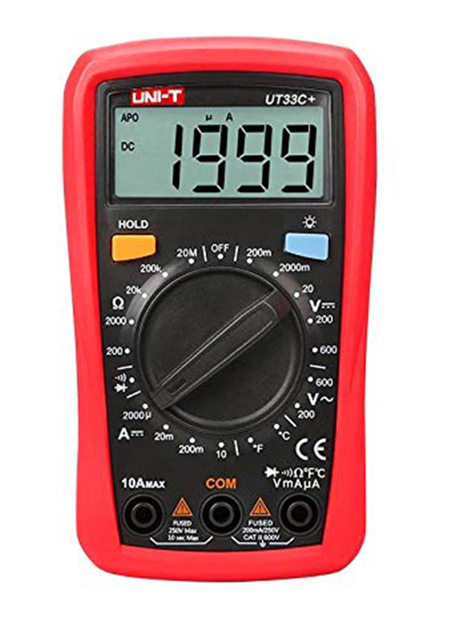 UNI-T UT33C Plus Digital Palm Size Multimeter Tester Red - Image 2