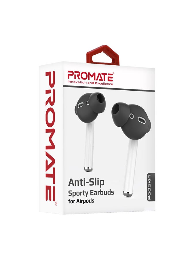 PROMATE Anti-Slip Sporty Earbuds For AirPods Black  - Image 2