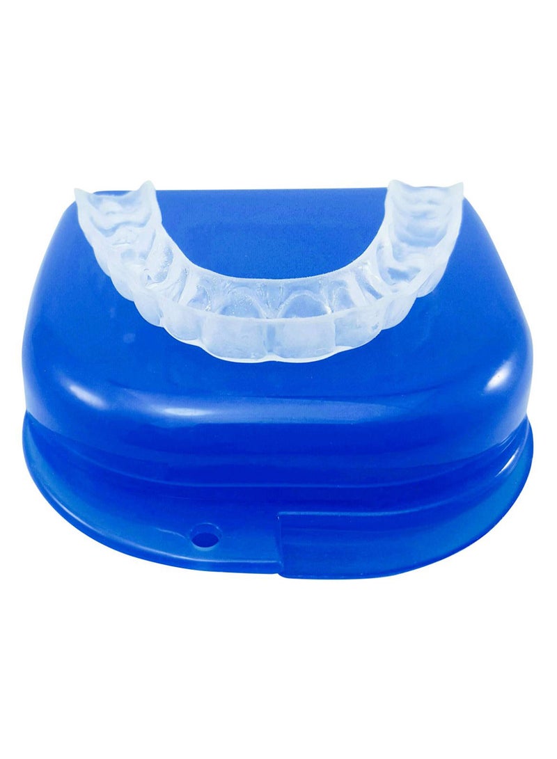 Sparkling White Smiles Thin Slim Soft Custom Teeth Night Guard With Case Blue/Clear - Image 1