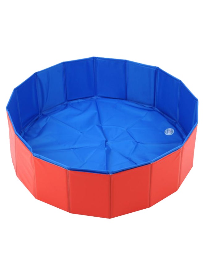 حمام سباحة دائري للحيوانات الأليفة أزرق/أحمر