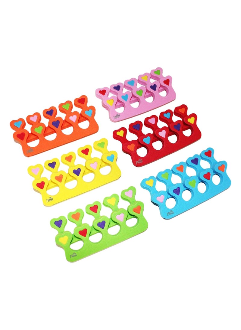 زد ام او اي طقم 18 r'um فواصل لأصابع القدم بتصميم بتصميم قلب وملفات أظافر متعدد الألوان - Image 2