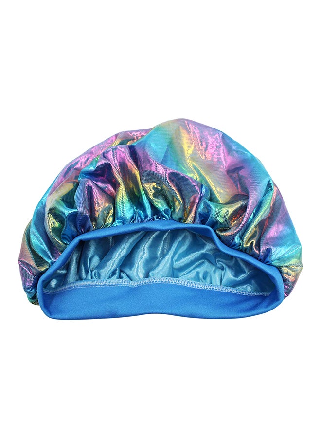 راريتيوس قبعة نوم من الساتان بشريط عريض وتصميم ثلاثي الأبعاد أزرق - Image 1