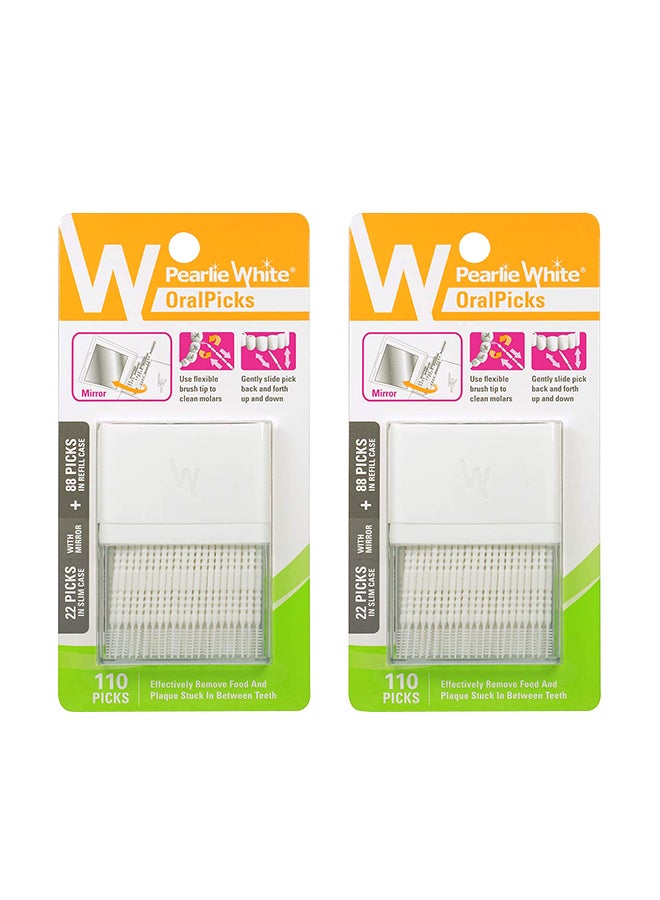 Pearlie White Pack Of 110 Toothpicks In Case With Mirror