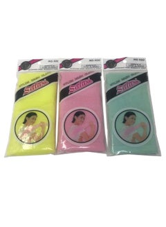 Salux 3-Piece Bath Cloth Set Yellow/Pink/Green 
