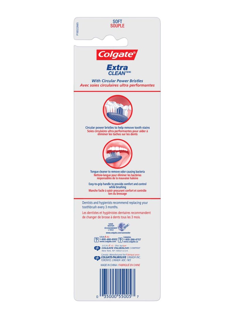 كولجيت طقم فرش أسنان برأس كامل لنظافة إضافية ومكون من 3 قطع متعدد الألوان - Image 2