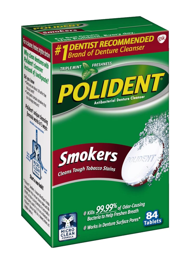 Polident Antibacterial Denture Cleanser Effervescent Tablets - Image 2