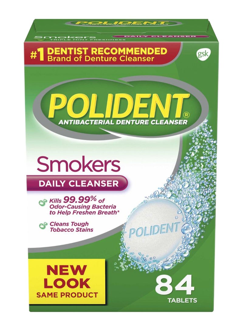 Polident Antibacterial Denture Cleanser Effervescent Tablets - Image 1