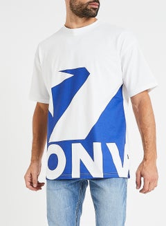 Star Chevron Icon Remix Oversize T-Shirt White/Blue