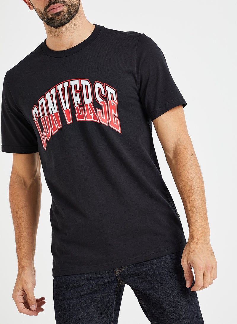 CONVERSE Logo Varsity Print T-Shirt Black  - Image 2