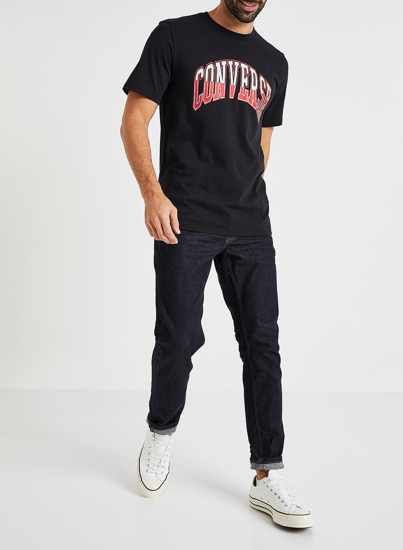 CONVERSE Logo Varsity Print T-Shirt Black  - Image 1
