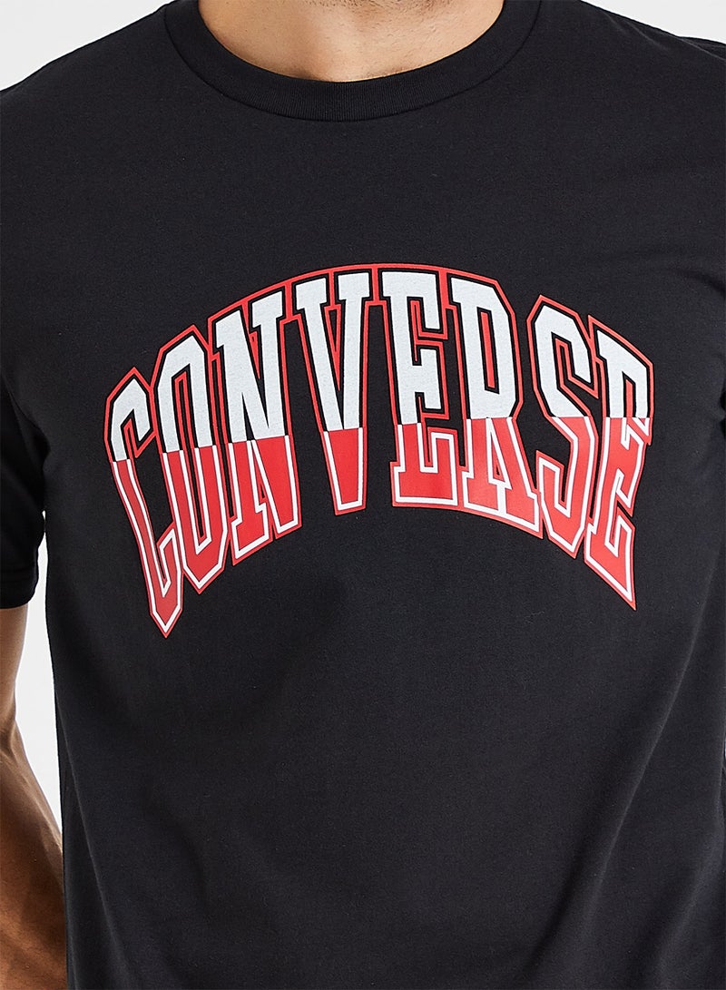 CONVERSE Logo Varsity Print T-Shirt Black  - Image 4