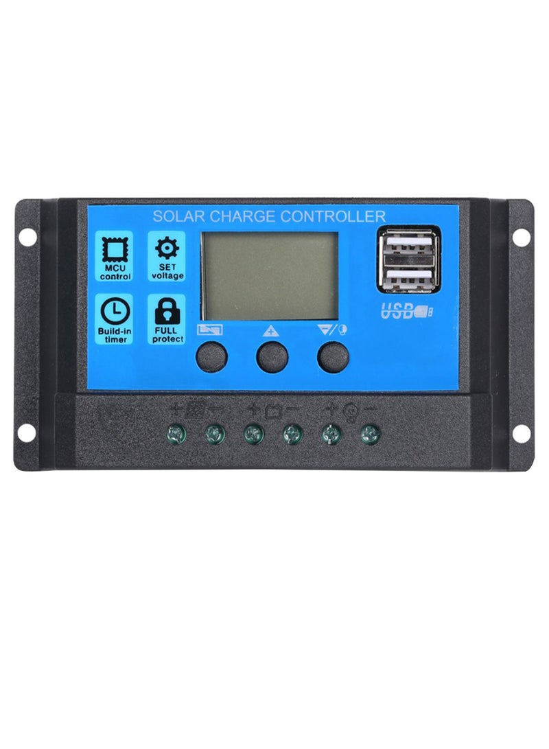 Generic Mono Crystalline Solar Panel With Controller Black/Blue/Silver  - Image 2