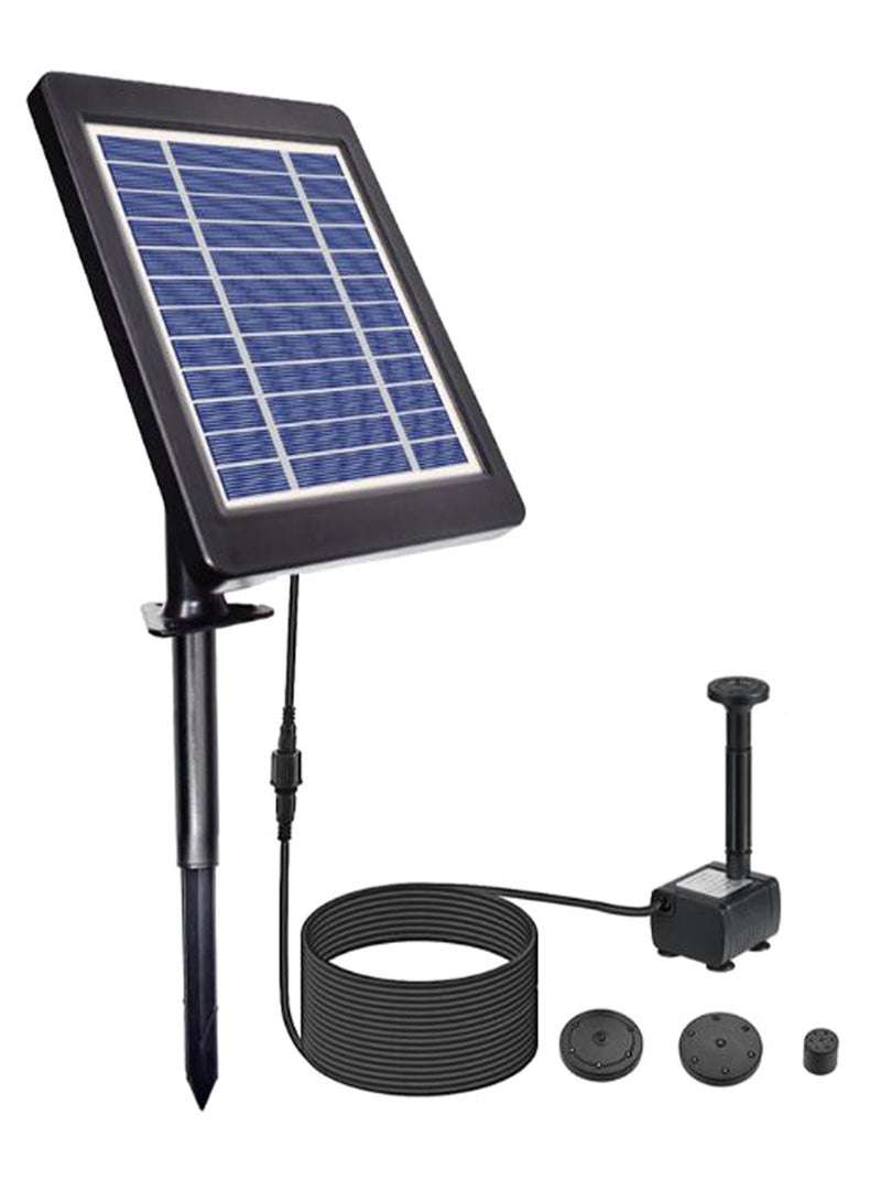 Generic Solar Powered Fountain Pump With Solar Panel And Nozzles Black/Blue  - Image 1