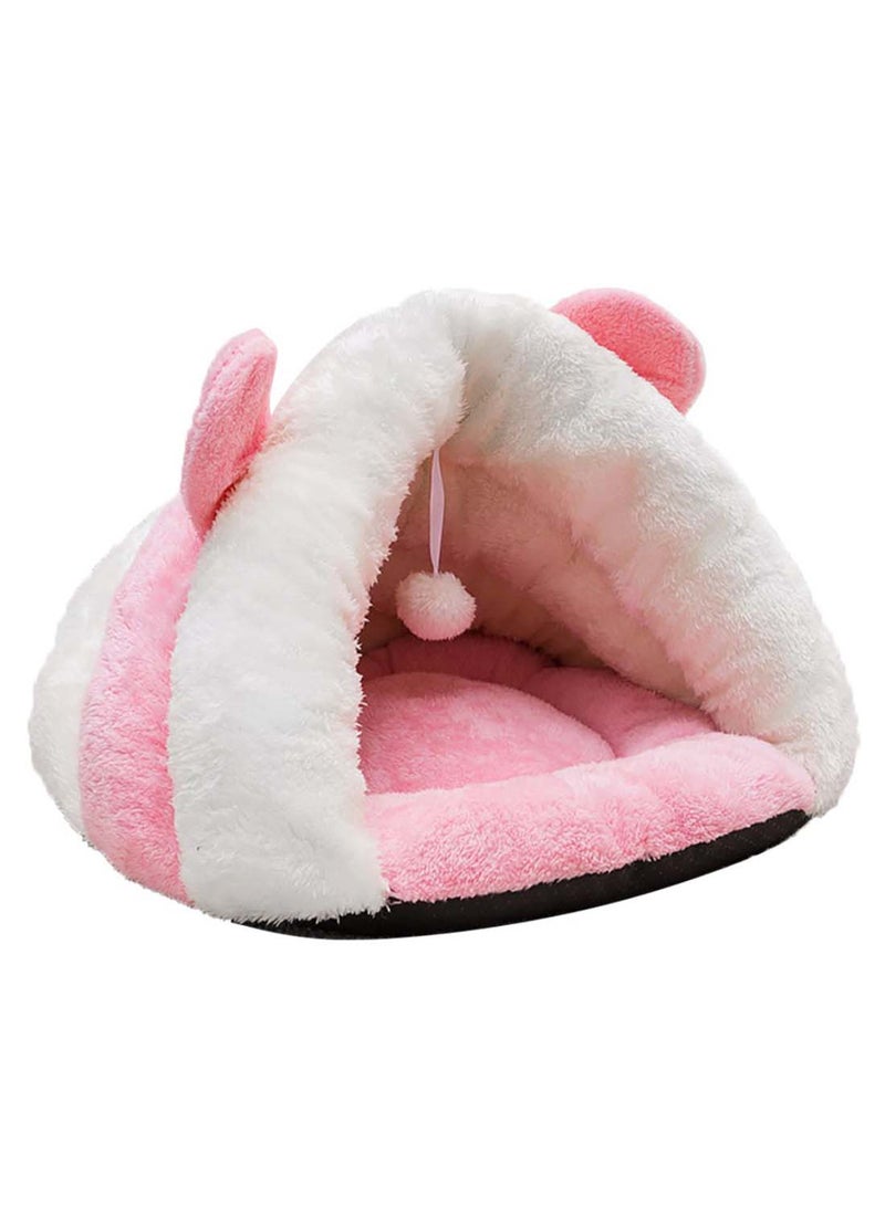 Pet Soft Warm Cozy Bed Pink/White/Black M