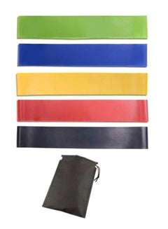 Generic 5-Piece Exercise Pull Elastic Band Set With Bag 12 x 2inch  - Image 2