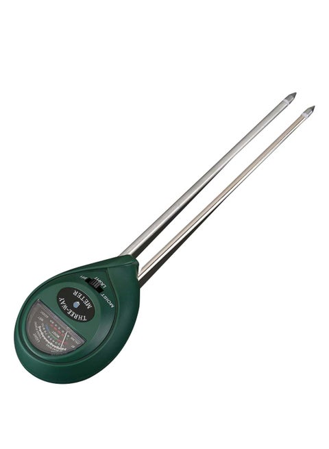 3-In-1 Soil Test PH Moisture Meter Light Tester Green/Silver