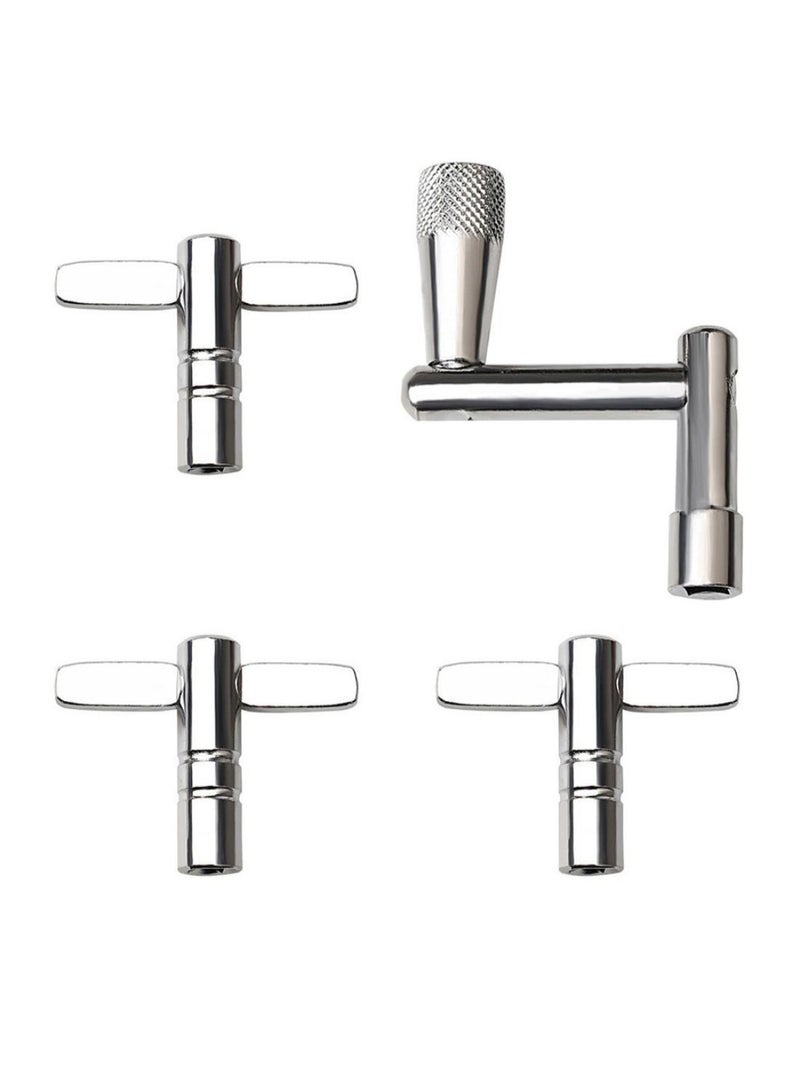 Generic 4-Piece Drum Tuning Key Tool Set With Z-Type And T-Type Rack Drum Accessories  - Image 1