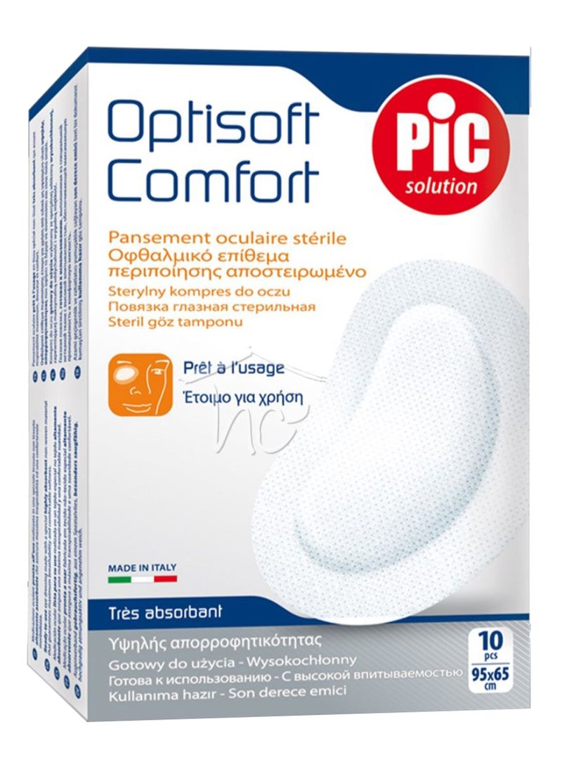 Pic Solution Pack Of 10 Optisoft Comfort Ophthalmic Eye Patch 