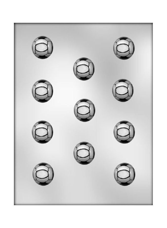 قالب شوكولاتة بتصميم كرة طائرة يحتوي على 11 تجويف . رمادي