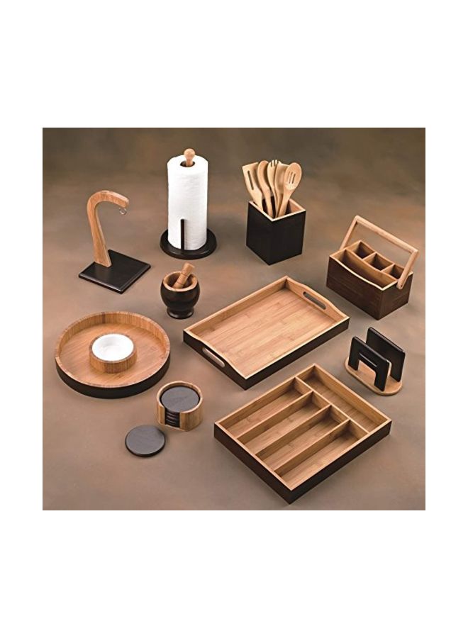 Creative Home Bamboo Cutlery Tray Brown 10.5x13.5x2inch - Image 2
