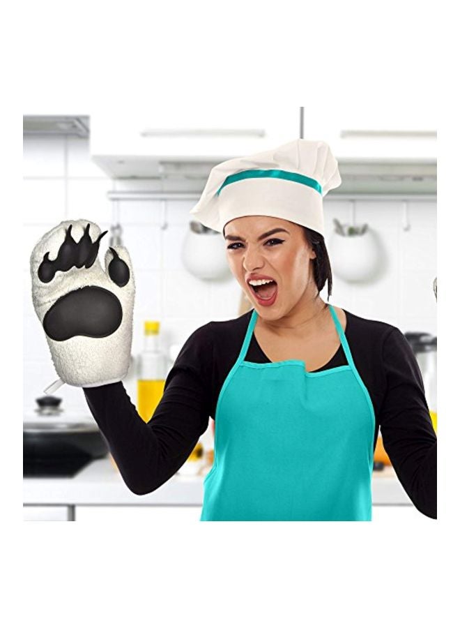 Fred & Friends - 2-Piece Bear Hands Oven Mitt Black/Grey 10.6x6.5x1inch - Image 1